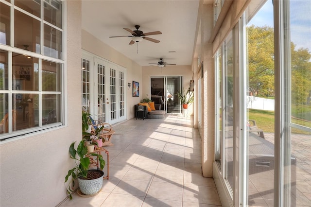 5810 Lake Victoria Dr, Lakeland, FL 33813 - sunroom / solarium with french doors, ceiling fan, and a healthy amount of sunlight