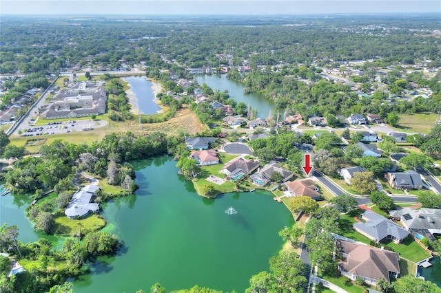 5810 Lake Victoria Dr, Lakeland, FL 33813 - birds eye view of property with a water view and a residential view