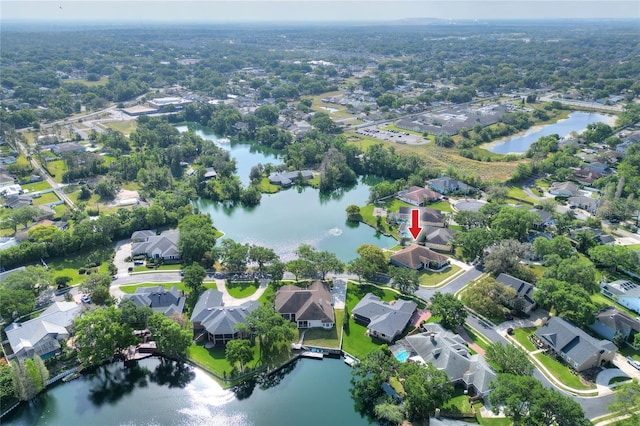 5810 Lake Victoria Dr, Lakeland, FL 33813 - bird's eye view with a water view and a residential view