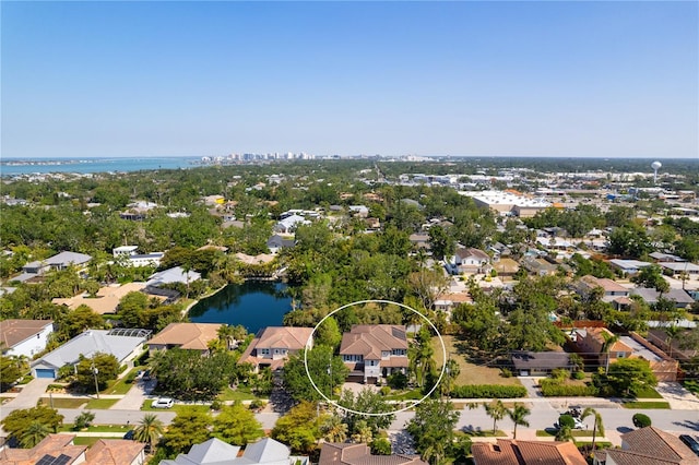 1719 Kenilworth St, Sarasota, FL 34231 - aerial perspective of suburban area with a large body of water