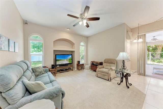 1631 Madison Ave, North Port, FL 34286 - tiled living area featuring a ceiling fan and a wealth of natural light