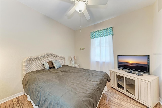 1631 Madison Ave, North Port, FL 34286 - bedroom featuring light wood-style floors, baseboards, and a ceiling fan