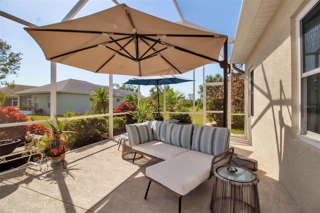 view of patio with outdoor lounge area