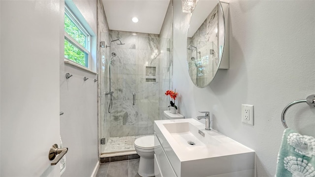 5324 Siesta Ct, Sarasota, FL 34242 - full bath with toilet, wood finished floors, a marble finish shower, and vanity