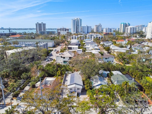 drone / aerial view featuring a view of city