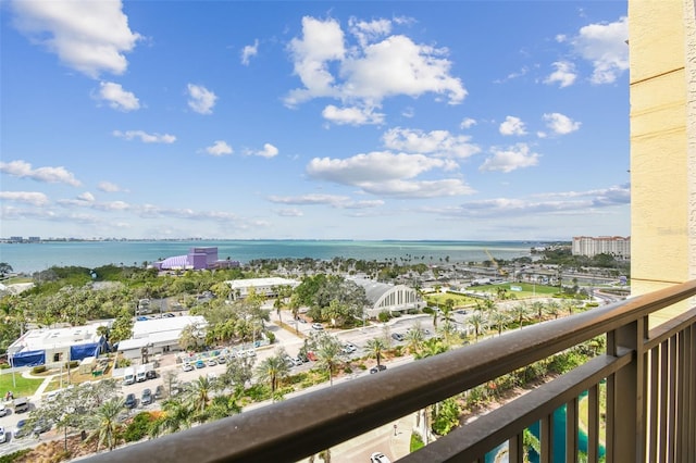 balcony with a water view
