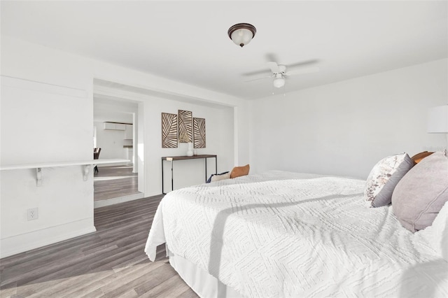 221 Duxbury Ave, Port Charlotte, FL 33952 - bedroom with baseboards, ceiling fan, and wood finished floors