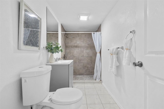 221 Duxbury Ave, Port Charlotte, FL 33952 - bathroom with toilet, a tile shower, marble finish floor, and vanity
