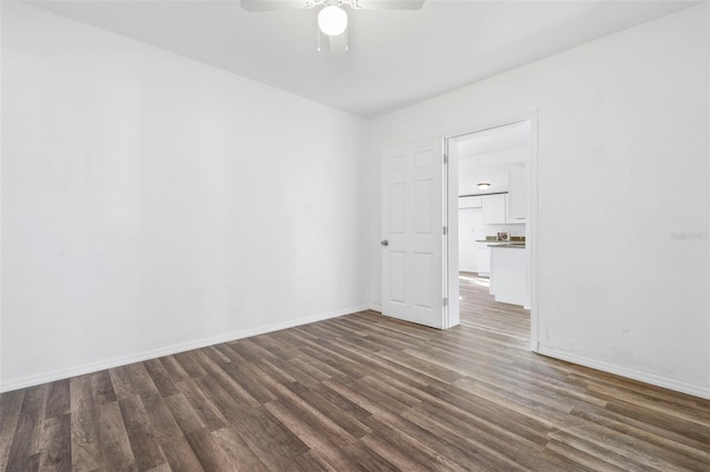221 Duxbury Ave, Port Charlotte, FL 33952 - unfurnished room featuring baseboards, ceiling fan, and wood finished floors