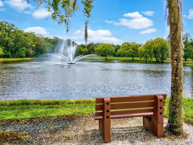 view of property's community featuring a water view