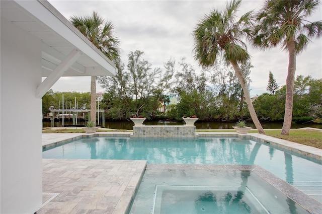 306 Island Cir, Sarasota, FL 34242 - view of pool with a pool with connected hot tub