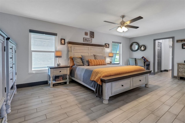 23088 Allen Ave, Port Charlotte, FL 33980 - bedroom with light wood-type flooring and ceiling fan