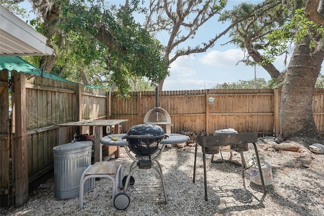 view of patio / terrace featuring a fenced backyard