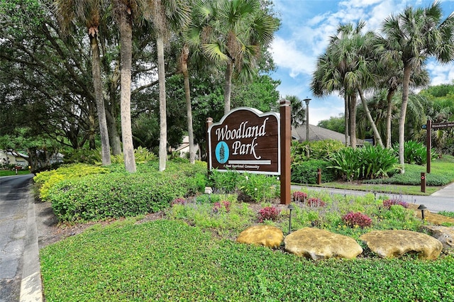 view of community sign