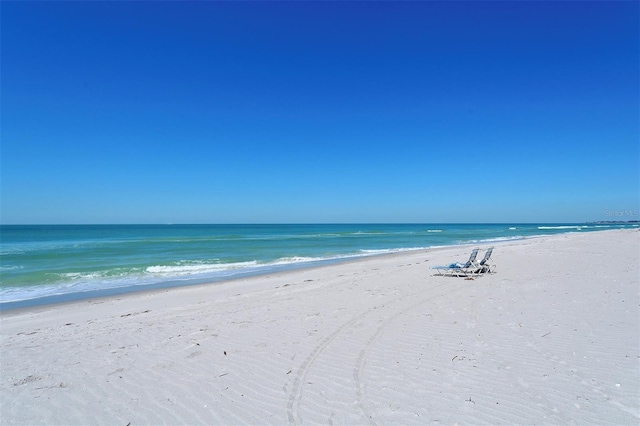 property view of water with a beach view