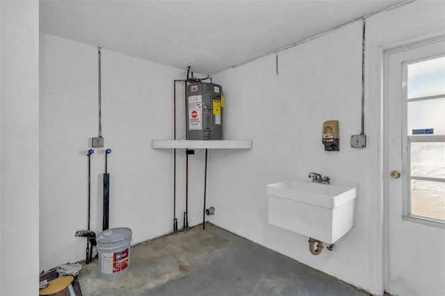 9430 Glen Moor Ln, Port Richey, FL 34668 - basement featuring a sink and water heater