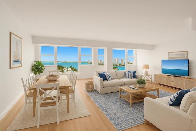 33 S Gulfstream Ave Unit 905, Sarasota, FL 34236 - living area with wood finished floors and baseboards