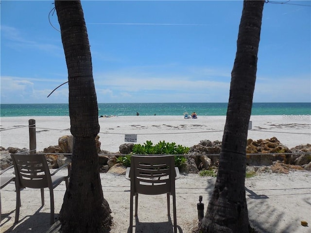 water view featuring a beach view