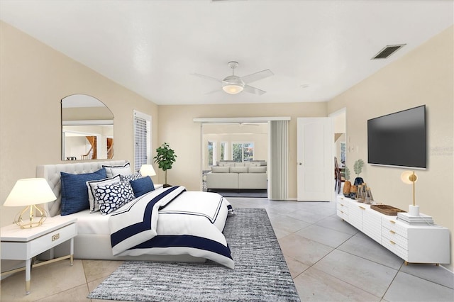 4405 Harbor Blvd, Port Charlotte, FL 33952 - bedroom featuring light tile patterned floors and a ceiling fan