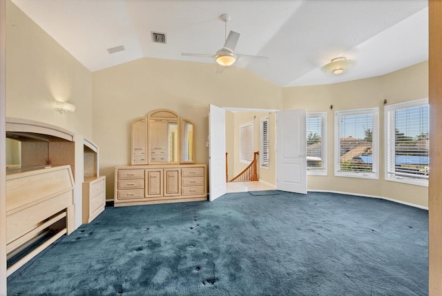 4405 Harbor Blvd, Port Charlotte, FL 33952 - unfurnished bedroom featuring vaulted ceiling and dark colored carpet