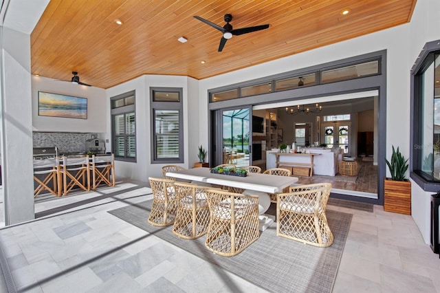11611 Roseto Ct, Fort Myers, FL 33913 - view of patio / terrace featuring a ceiling fan, outdoor dining space, and french doors