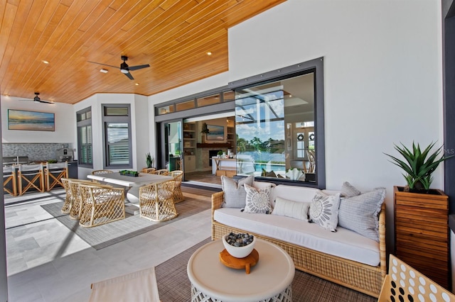 11611 Roseto Ct, Fort Myers, FL 33913 - view of patio featuring ceiling fan, an outdoor hangout area, and outdoor dining area