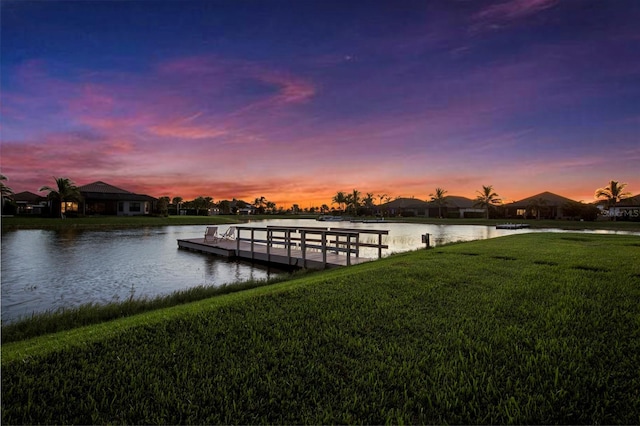 11611 Roseto Ct, Fort Myers, FL 33913 - dock with a yard and a water view