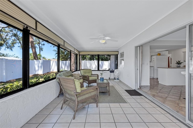 3978 Lemonwood Dr, Sarasota, FL 34232 - sunroom with an outdoor living space and a ceiling fan