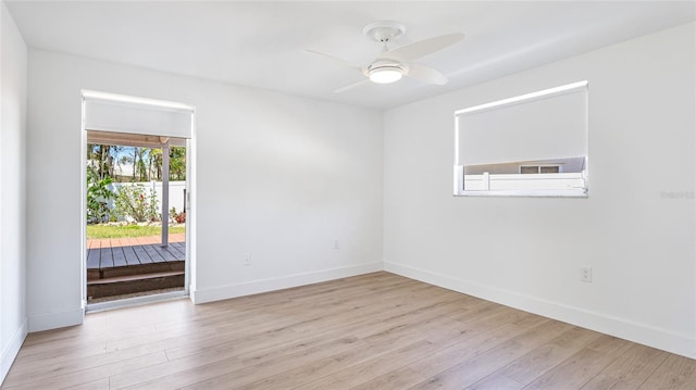 6628 Keystone Dr, Sarasota, FL 34231 - empty room featuring wood finished floors, baseboards, and ceiling fan