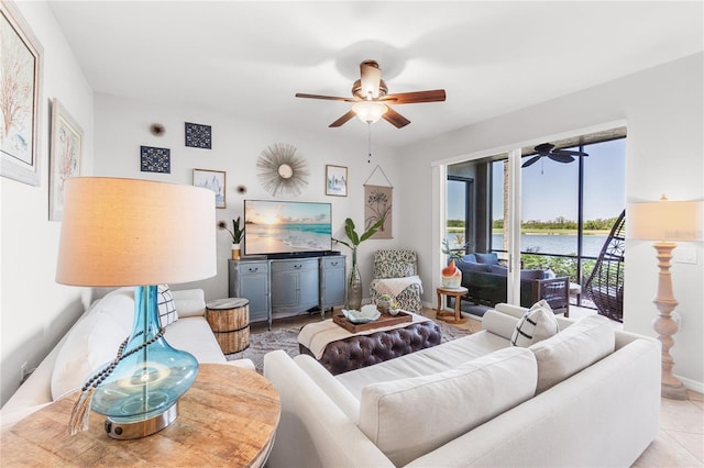 7803 Grand Estuary Trl Unit 102, Bradenton, FL 34212 - living area with ceiling fan