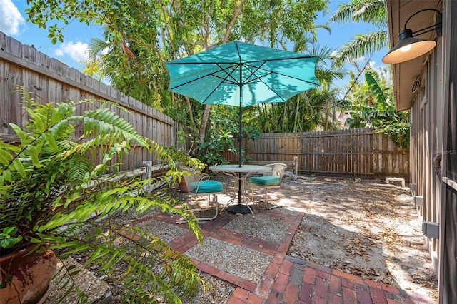 view of patio / terrace with a fenced backyard