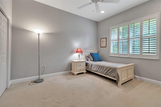 3738 Eagle Hammock Dr, Sarasota, FL 34240 - bedroom featuring baseboards, a ceiling fan, and carpet flooring