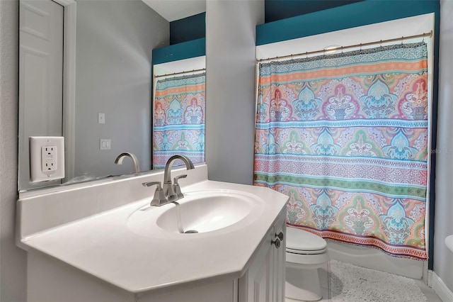 3738 Eagle Hammock Dr, Sarasota, FL 34240 - full bath with toilet, vanity, and shower / bathtub combination with curtain
