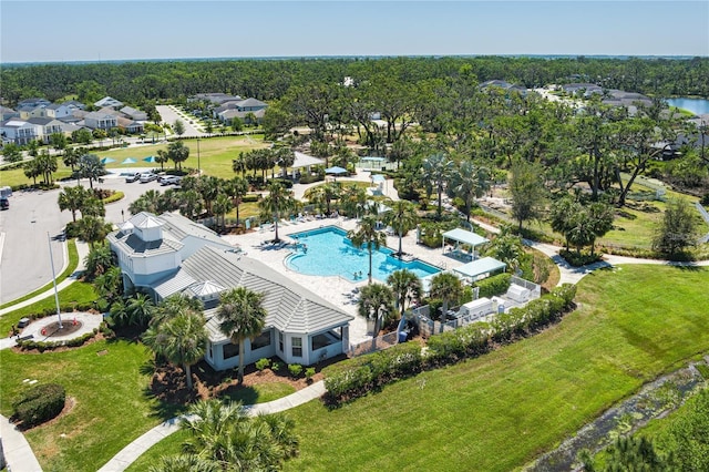 aerial view with a residential view
