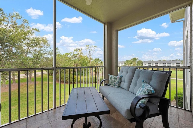 9630 Club S Cir Unit 6201, Sarasota, FL 34238 - sunroom with an outdoor living space and tile patterned flooring