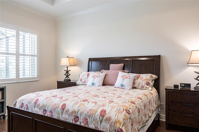 5502 Tidewater Preserve Blvd, Bradenton, FL 34208 - bedroom with multiple windows, dark wood finished floors, and crown molding
