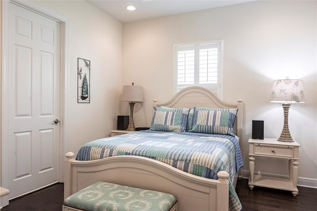5502 Tidewater Preserve Blvd, Bradenton, FL 34208 - bedroom featuring dark wood-style floors, baseboards, and recessed lighting