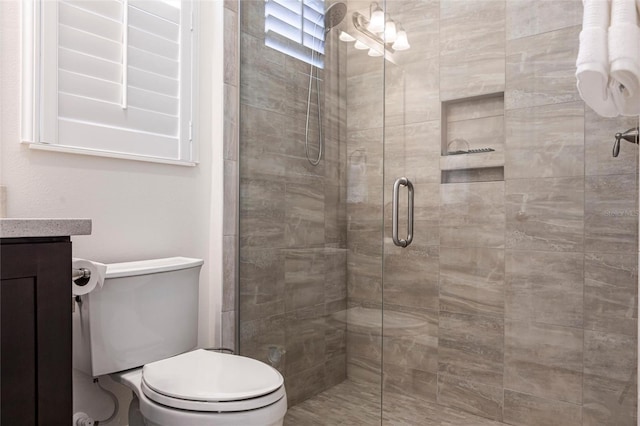 5502 Tidewater Preserve Blvd, Bradenton, FL 34208 - full bath featuring a stall shower, toilet, and vanity