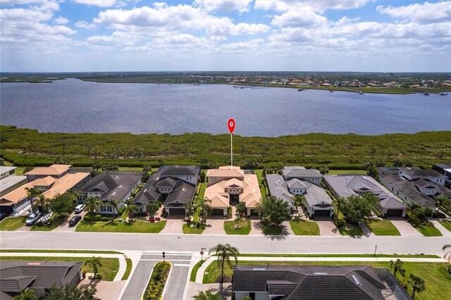 5502 Tidewater Preserve Blvd, Bradenton, FL 34208 - aerial perspective of suburban area featuring a nearby body of water