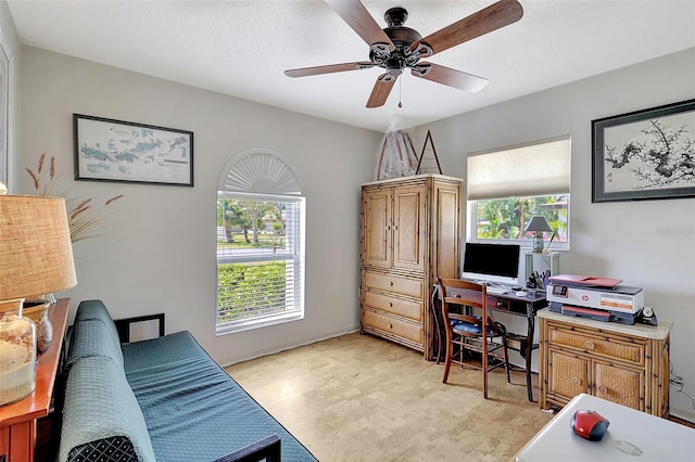 519 Bayview Ave, Osprey, FL 34229 - home office featuring a ceiling fan