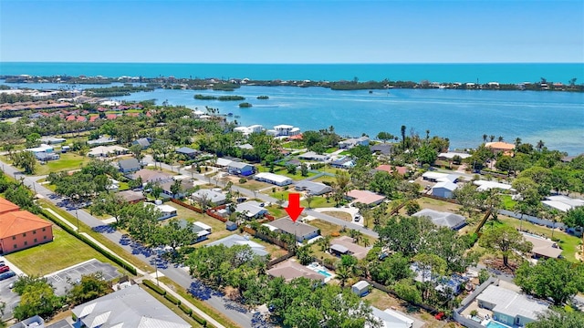 519 Bayview Ave, Osprey, FL 34229 - aerial view of residential area featuring a large body of water