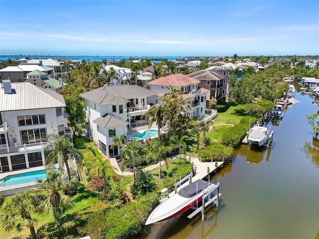 7118 Hawks Harbor Cir, Bradenton, FL 34207 - bird's eye view featuring a water view and a residential view