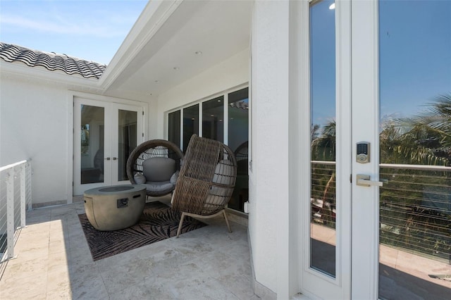 7118 Hawks Harbor Cir, Bradenton, FL 34207 - view of patio / terrace featuring french doors