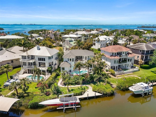 7118 Hawks Harbor Cir, Bradenton, FL 34207 - bird's eye view with a residential view and a water view