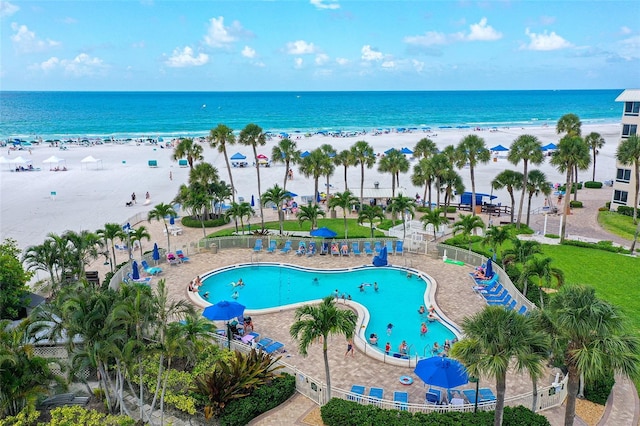 5920 Midnight Pass Rd Unit 406, Sarasota, FL 34242 - view of pool with view of water and beach