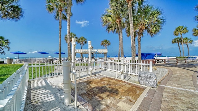 5920 Midnight Pass Rd Unit 406, Sarasota, FL 34242 - view of patio featuring a water view