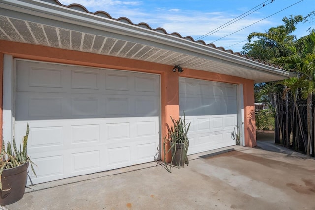 view of garage