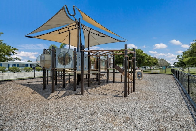 communal playground with fence