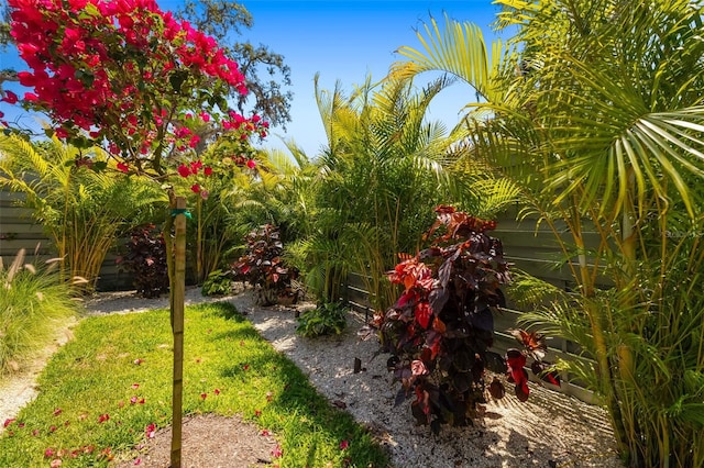 view of yard with fence