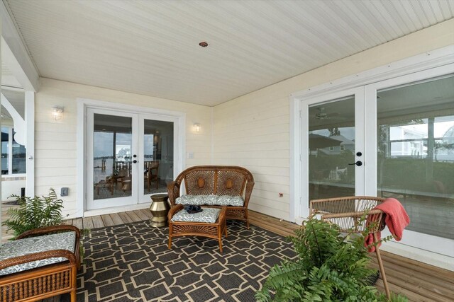 sunroom with french doors